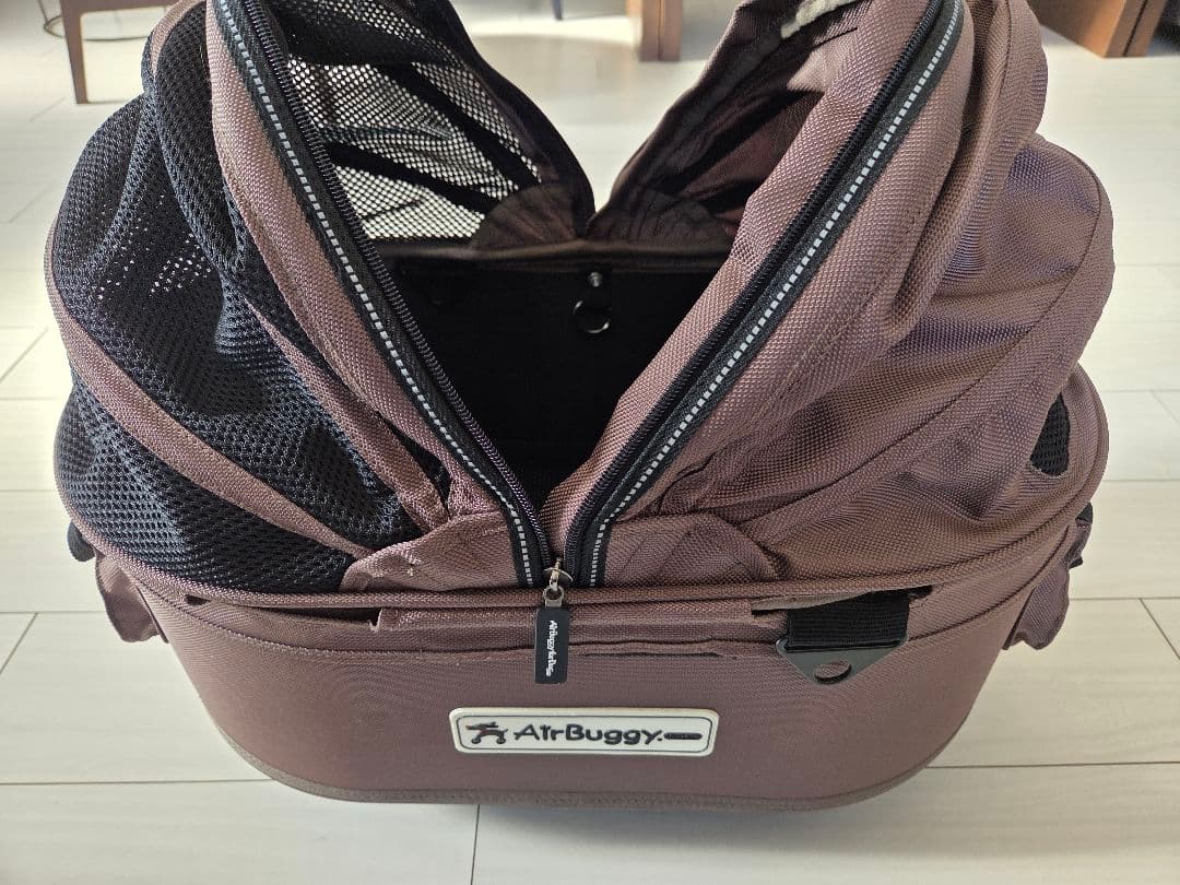 AirBuggy 犬用カート ブラウン メッシュカバー付き