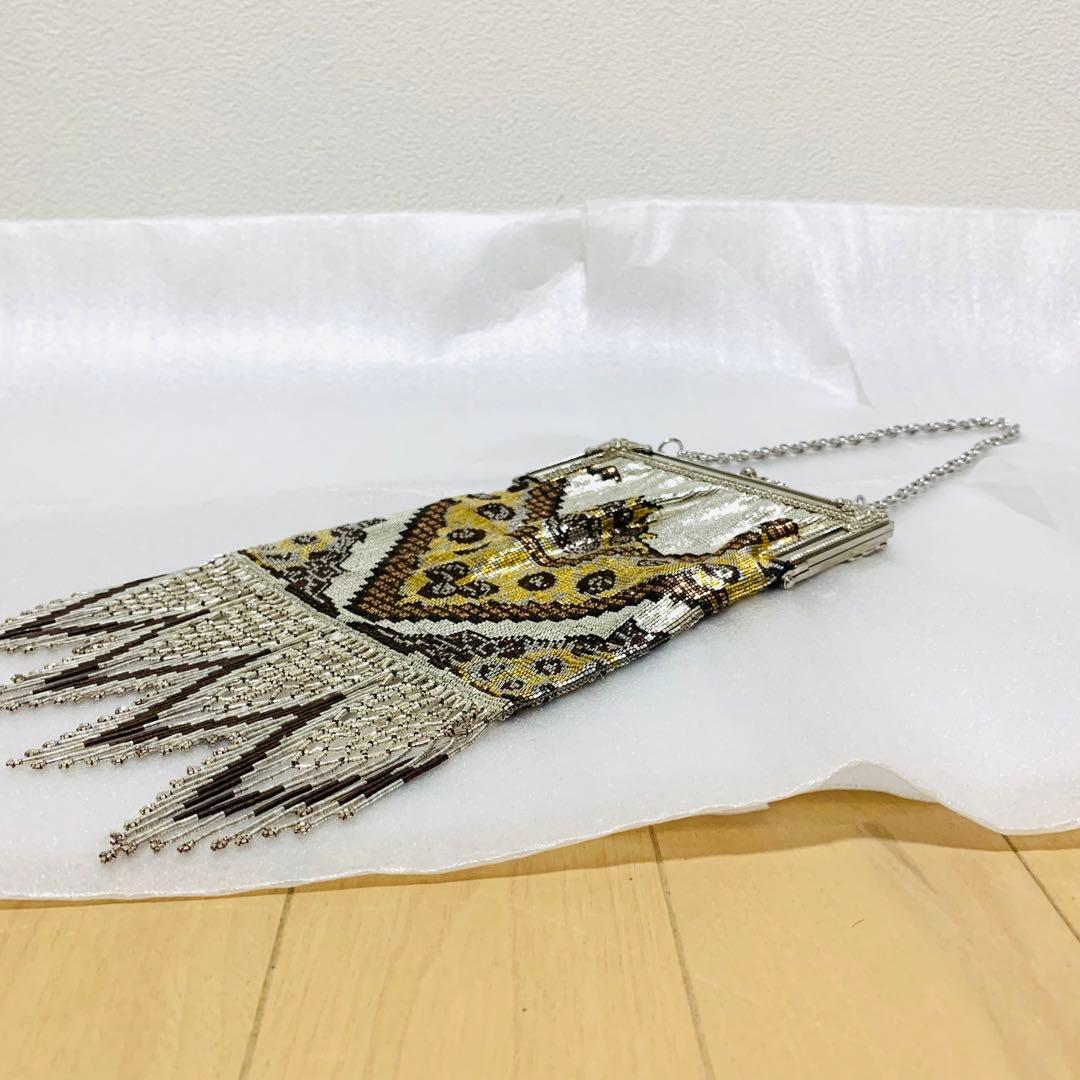 【超希少】Karat キャラット メタルビーズ バッグ チェーン 両面模様 総柄