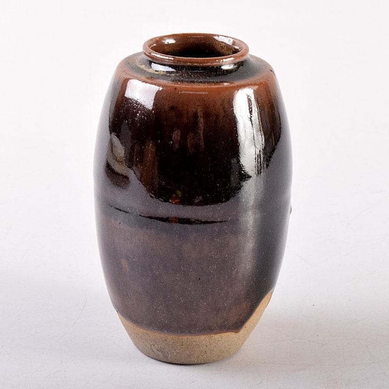 茶道具　膳所焼　陽炎園造　淡海ぜぜ　茶入　仕覆付　共箱　V　7959