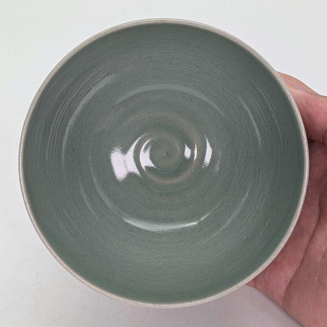 韓国人間文化財 柳海剛（柳根瀅） 高麗青磁茶碗 共箱 抹茶碗 抹茶茶碗 茶道具