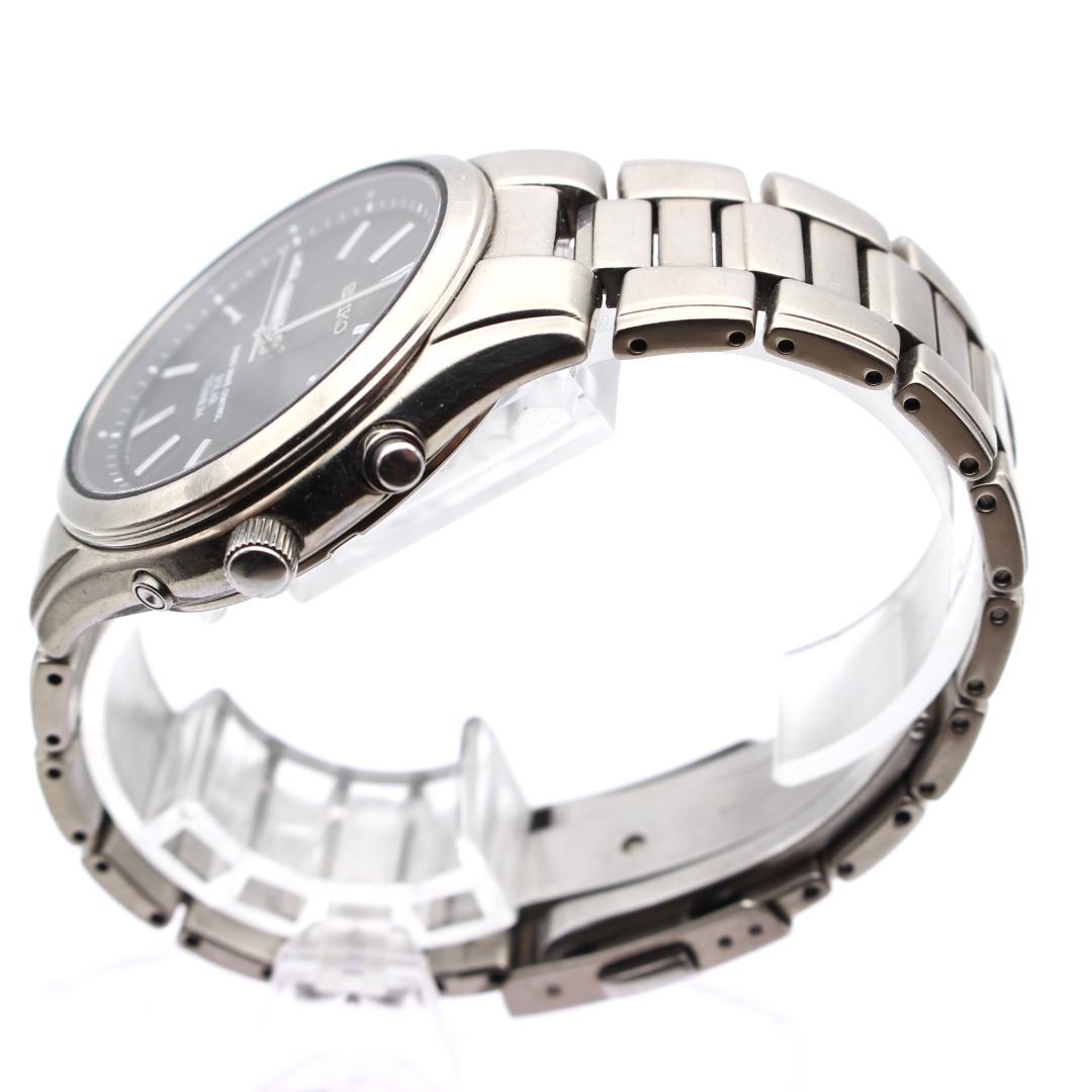 SEIKO 電波ソーラー チタン メンズ 腕時計 クォーツ デイト 廃盤 日本製