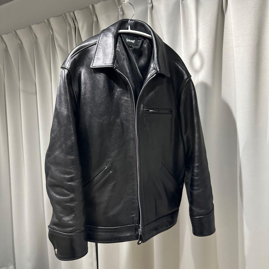 Schott ブラック レザー シングルライダース S