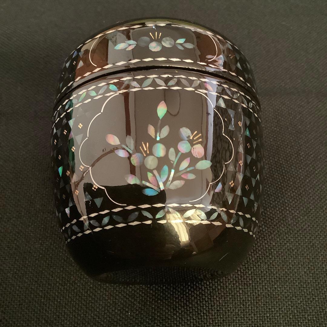 【茶道具】　棗　螺鈿細工　貝殻細工