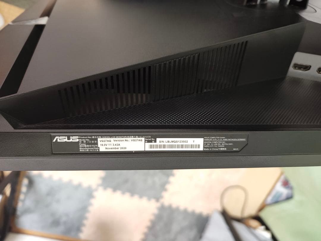 ASUS TUF GAMING VG27AQ 27インチモニター