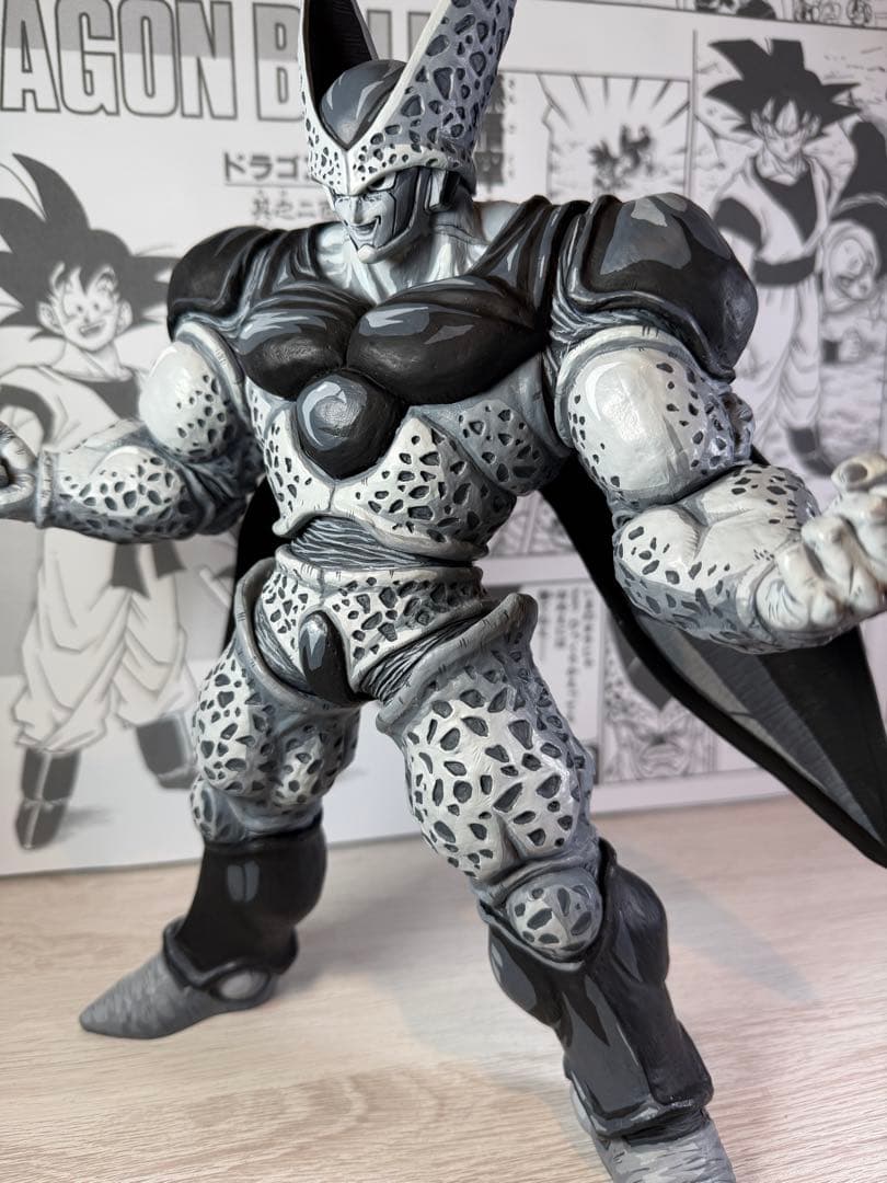 ドラゴンボール リペイント　セル　ラストワン賞 完全体 モノクロ色　二次元彩色
