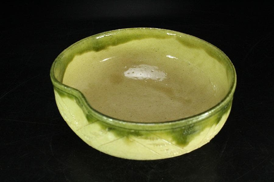 茶道具 叶光夫造 線掘茶碗 共箱 共布 京焼 和食器(K-YC494)