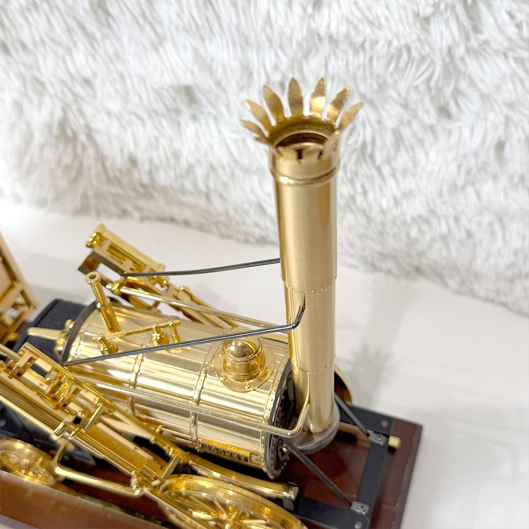 美品 ロバート・スチーブンソン 蒸気機関車 ロケット号 置時計 ケース付 レトロ