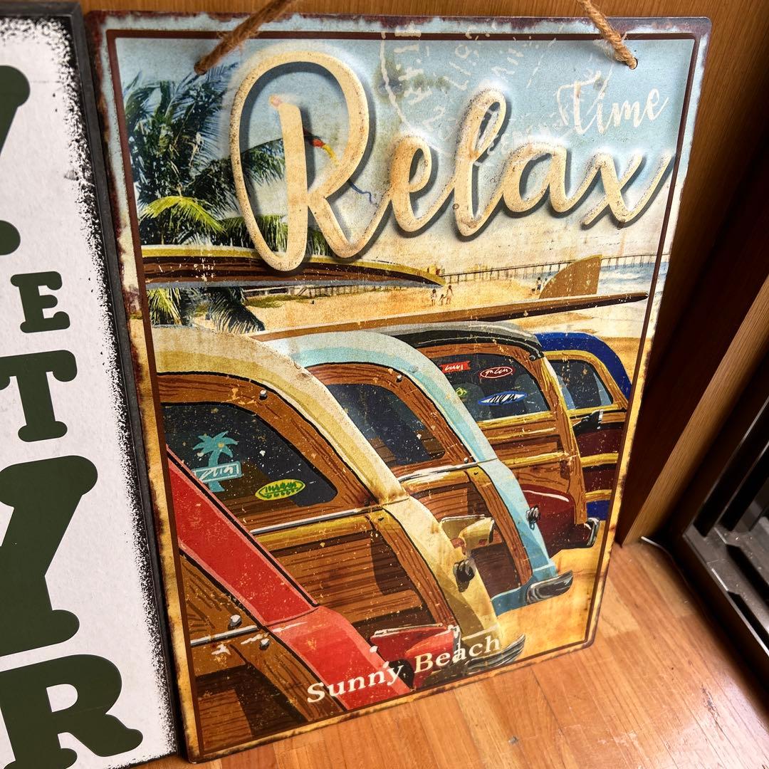 ブリキ　看板　インテリア　アンティーク　アメ車　　ハーレー　ルート66 ショベル