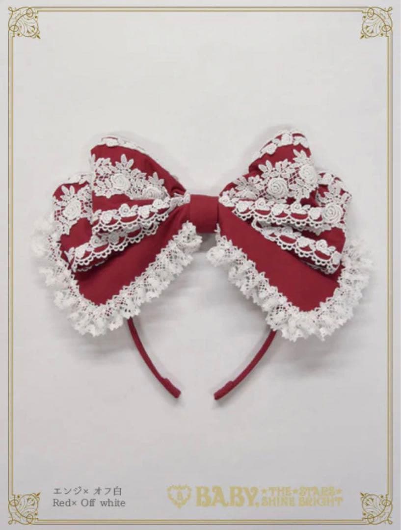 ♡BABY キャメロンカチューシャ エンジ×白♡