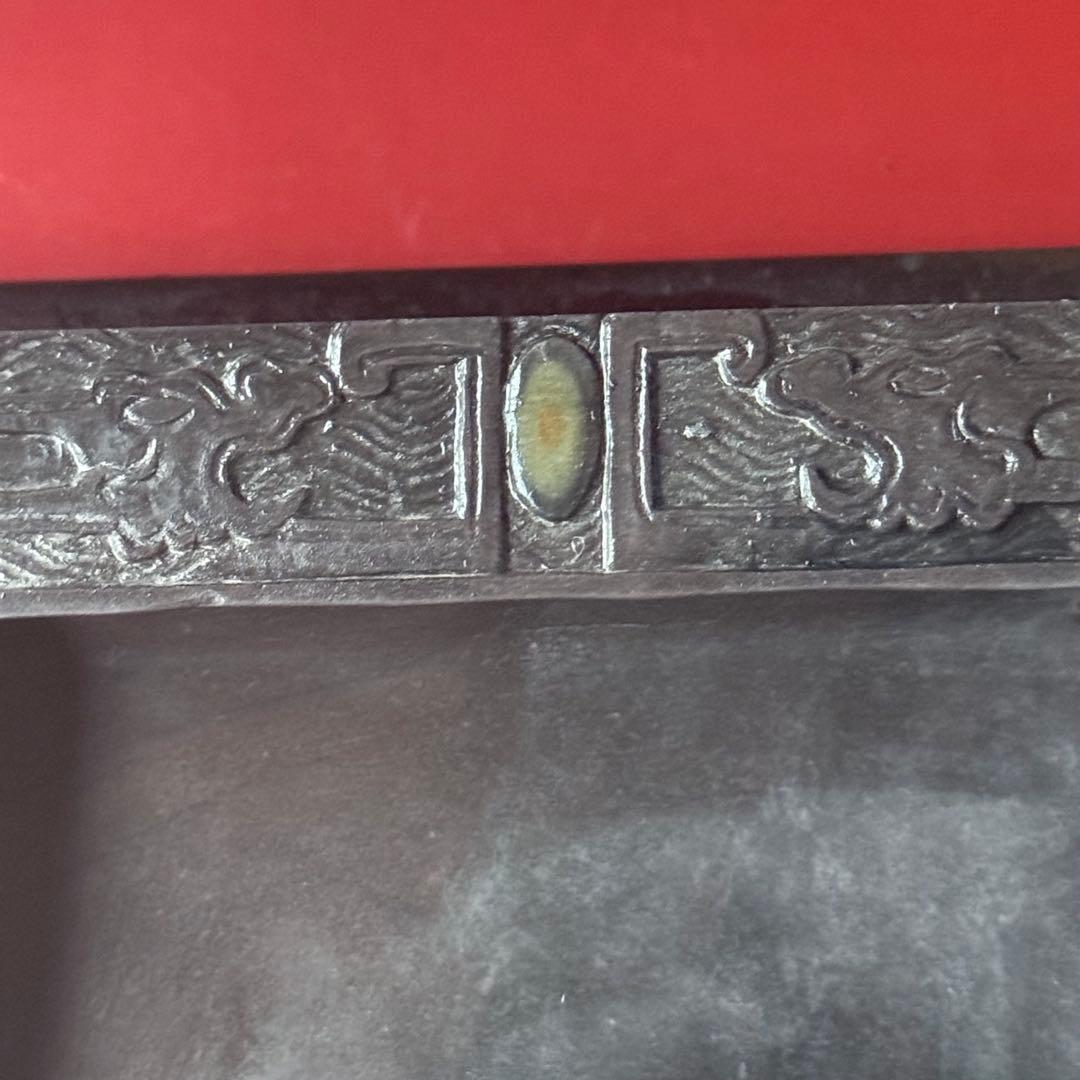 書ぞめに‼️新春期間限定‼️不世出の名品‼️旧家蔵出端渓硯『古松❌瀧　硯』」唐木箱1点