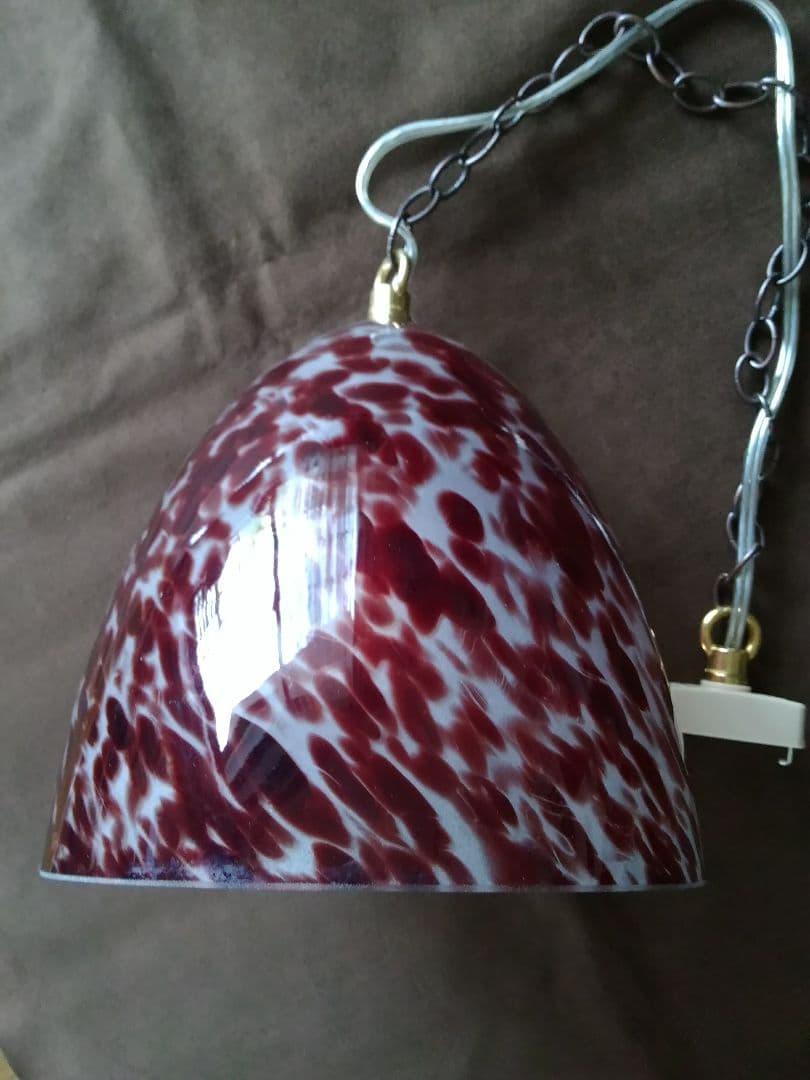 フランスのガラスシェード　マーブル模様　ビンテージ