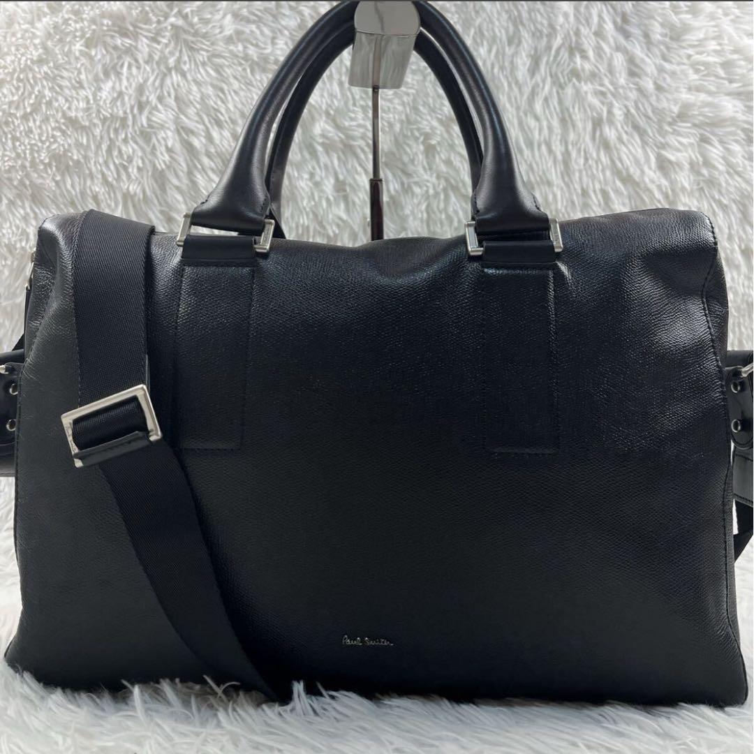 Paul Smith 2way レザー シボ革 斜め掛け A4 メンズ 黒