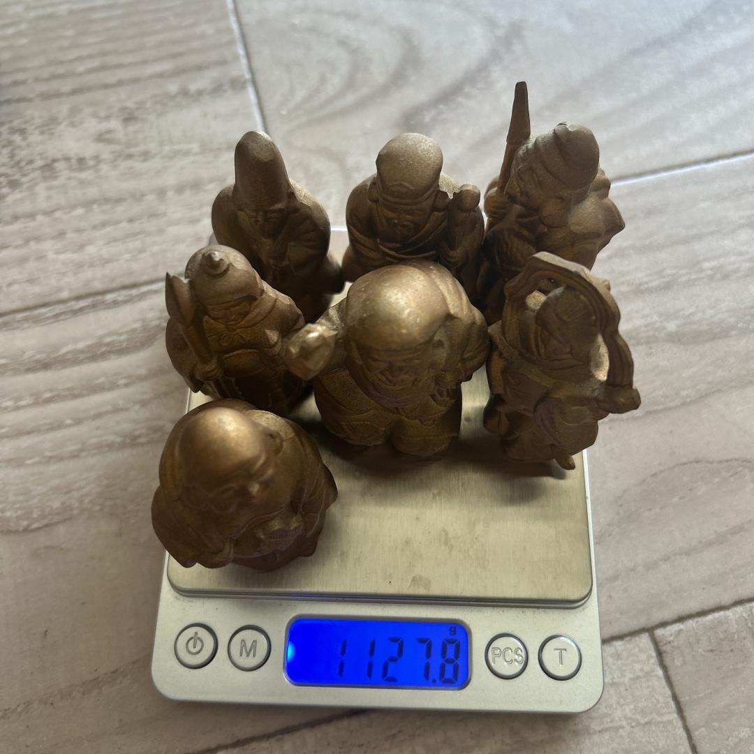 七福神　真鍮　7体セット！あわせて1127グラム！かなりずっしりとしています。