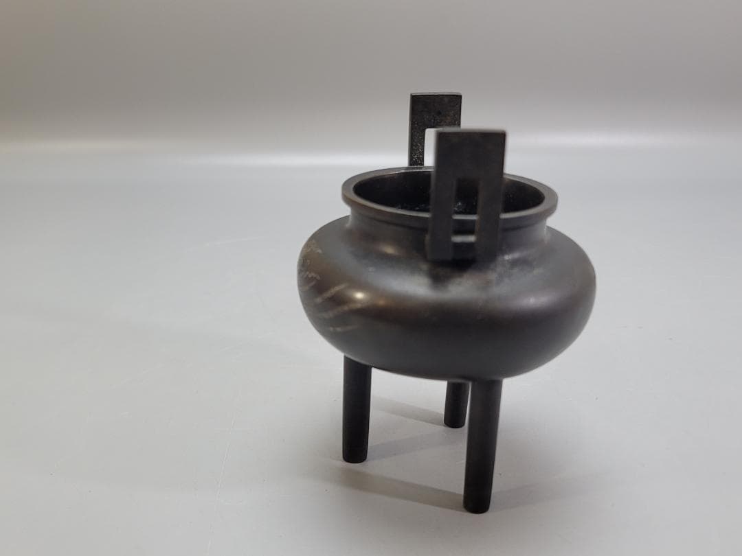 古銅 鳳紋 金銀象嵌 香炉 DT509