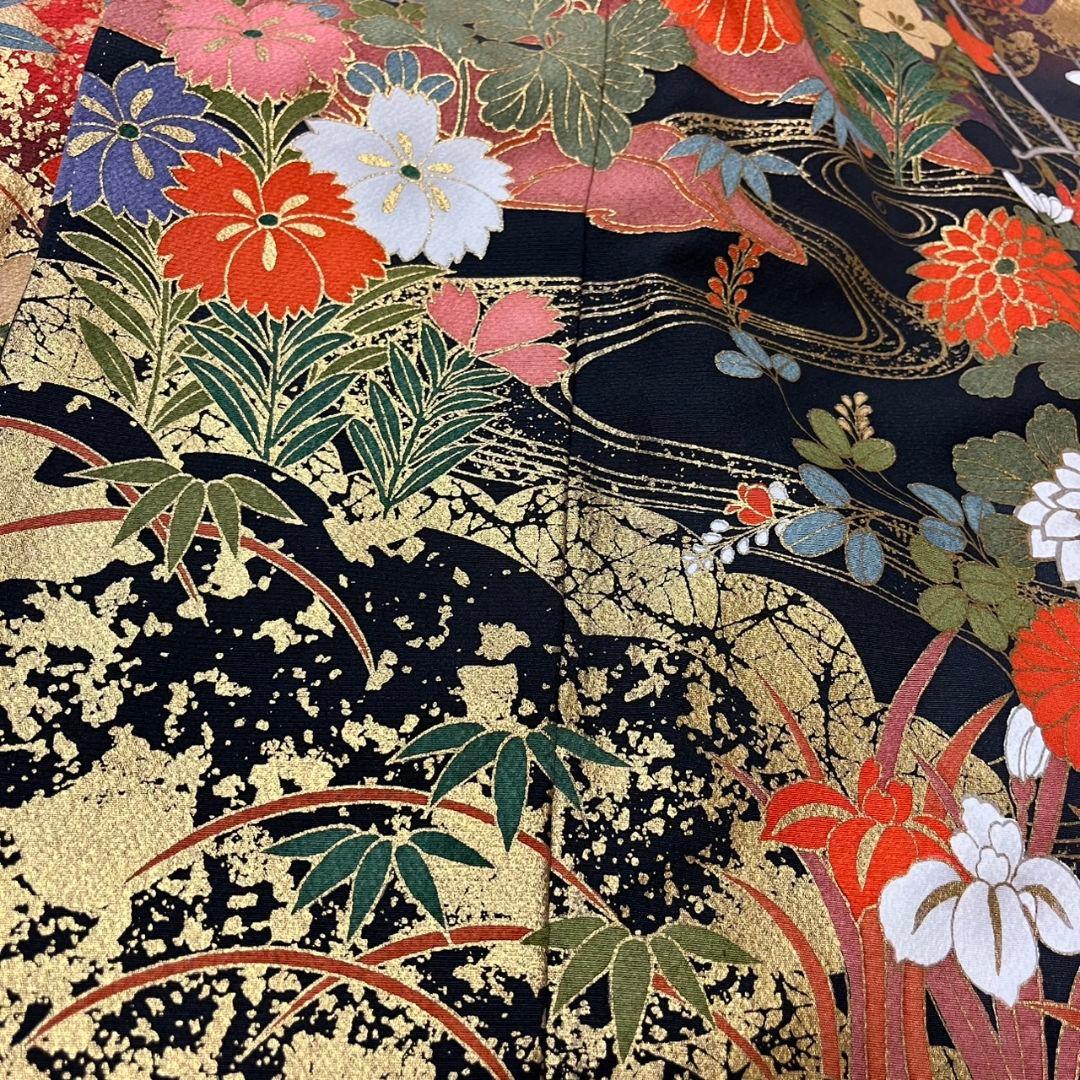 振袖フルセット(7点)・成人式・古典柄・金彩加工・胴裏正絹・高級手縫い・逸品