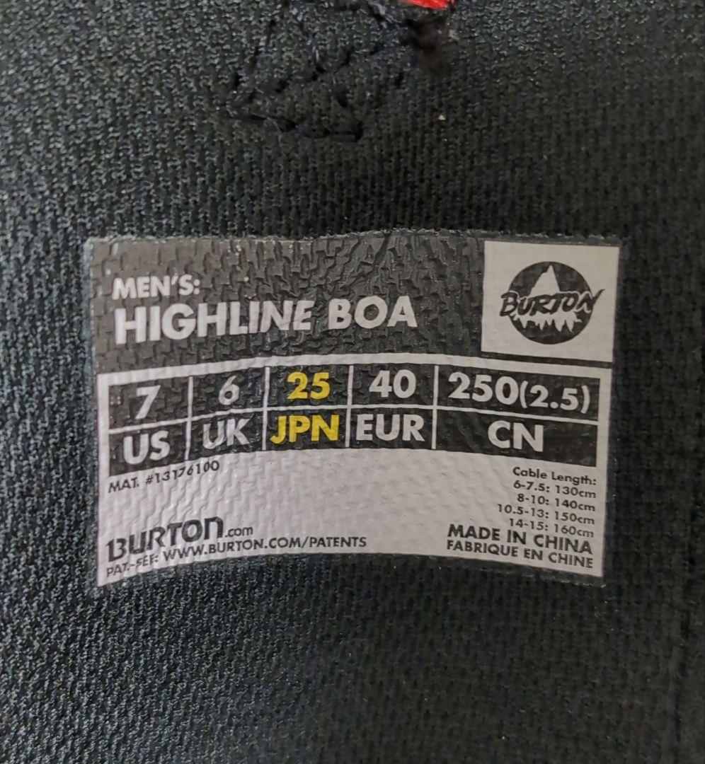 バートン スノボードブーツ ボア BURTON HIGHLINE BOA