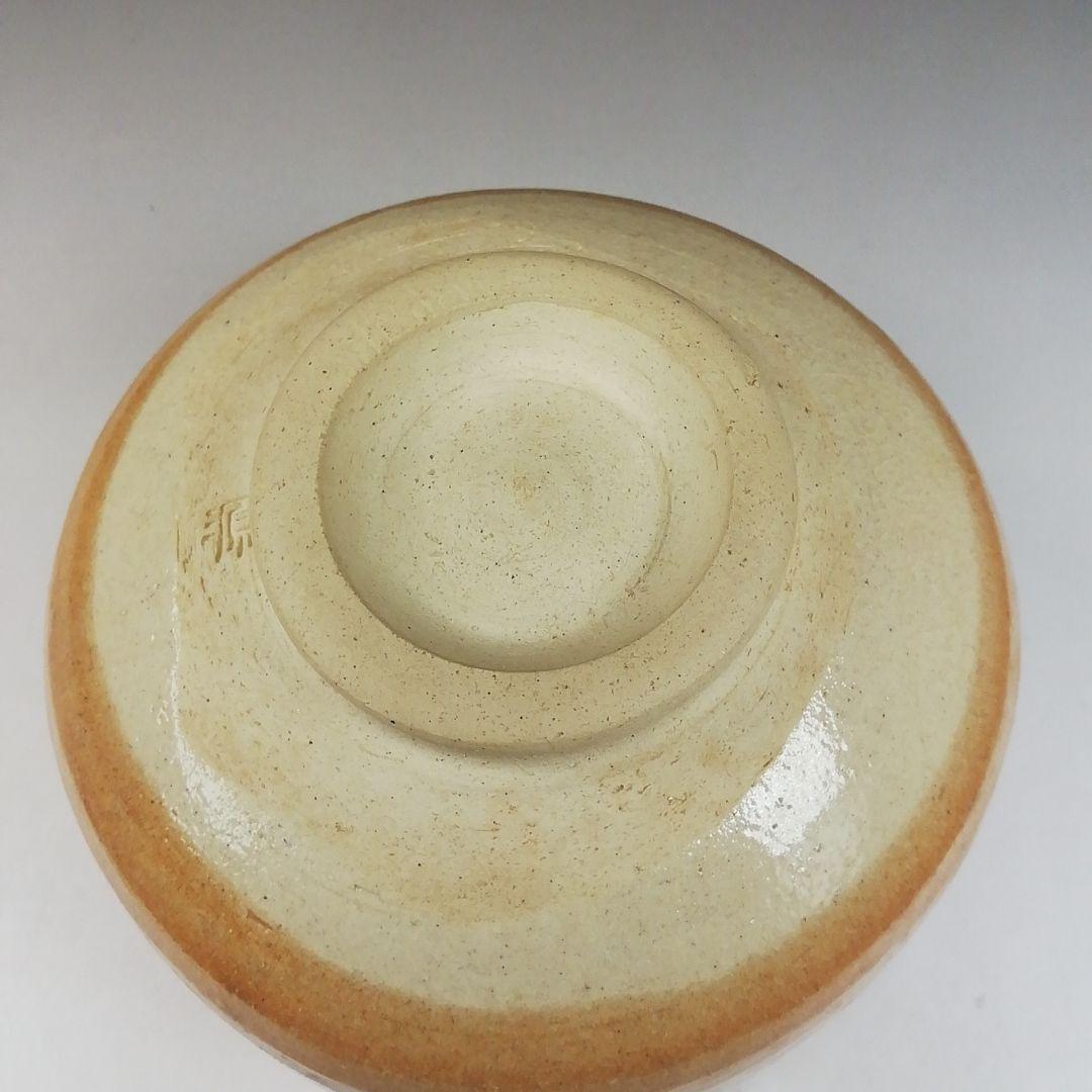 Ｔ６１　茶碗　『赤織部』『波車に千鳥』『菊泉窯　田中源彦造』共箱　抹茶碗　茶道具
