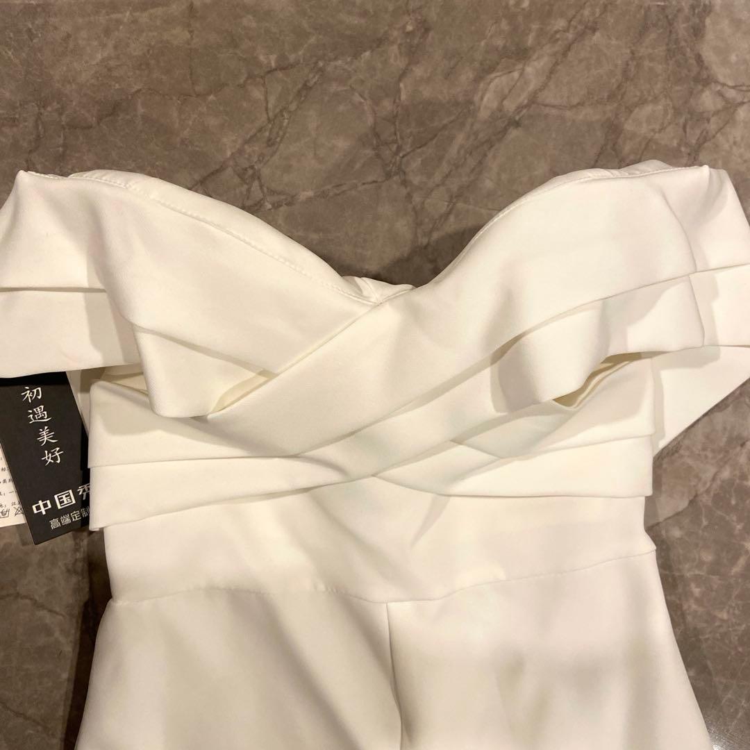 (新品未使用)ウェディング オフショルダー パンツドレス　二次会　前撮り　韓国