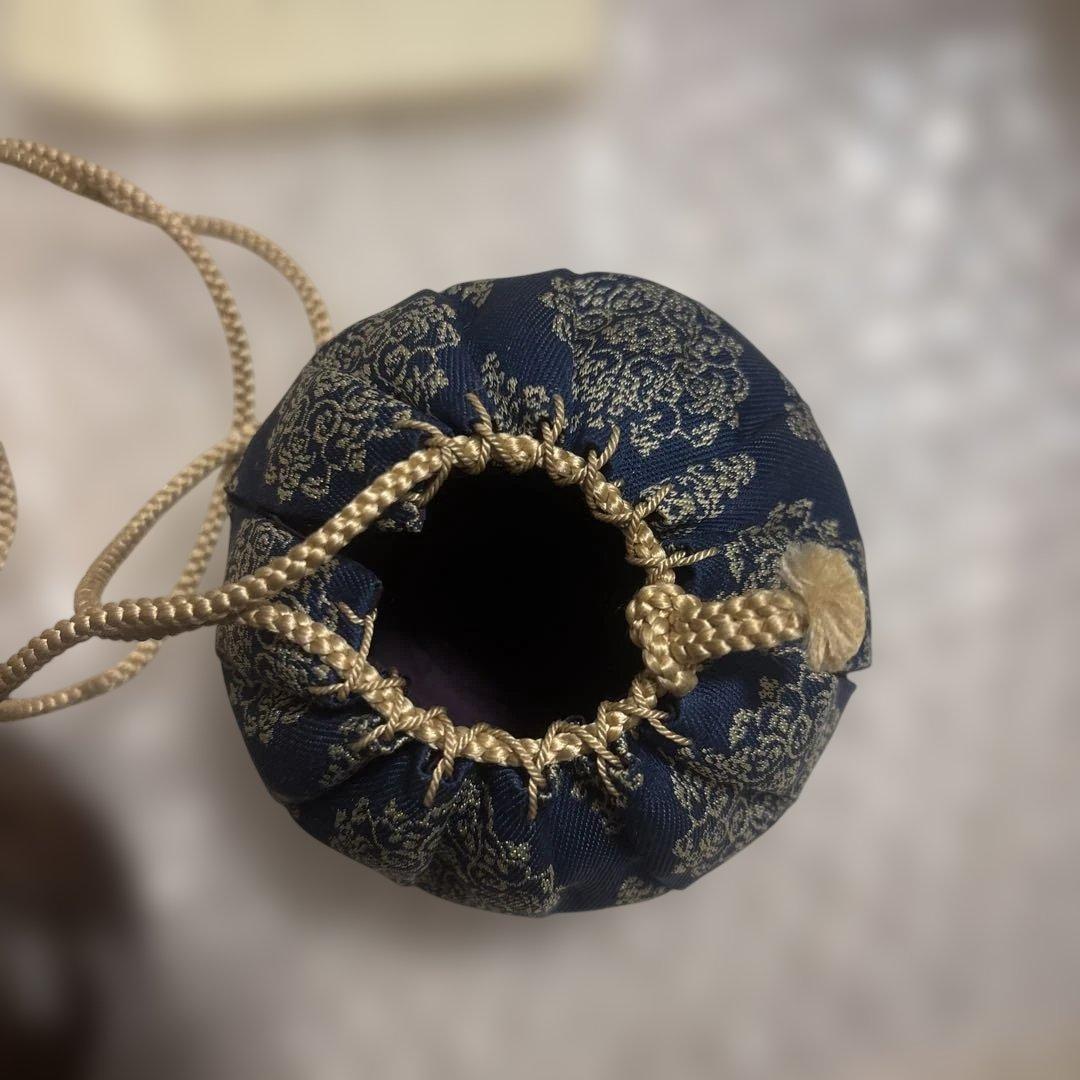 内海茶入 共箱 仕覆付　稜華文錦