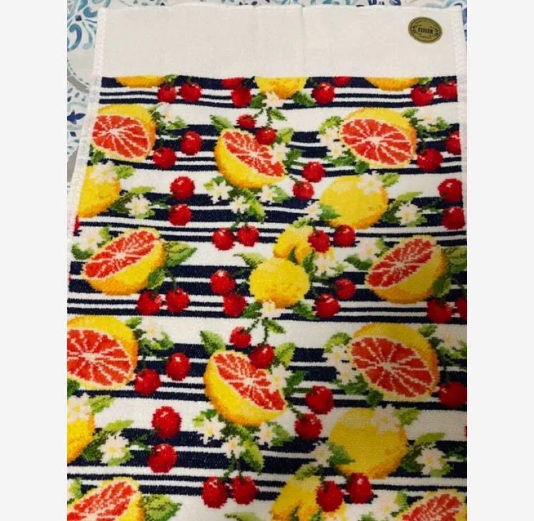 新品未使用 フェイラー チェスティ フルーツ ミックス ボーダー フェイスタオル