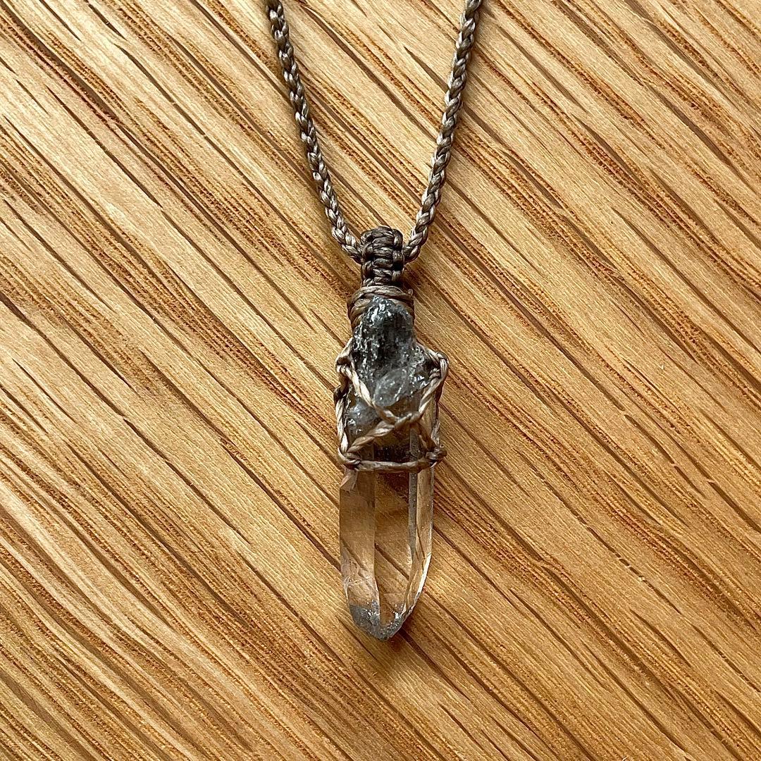 ヒマラヤ水晶 ガネッシュヒマール ＊ マクラメペンダント ネックレス 54