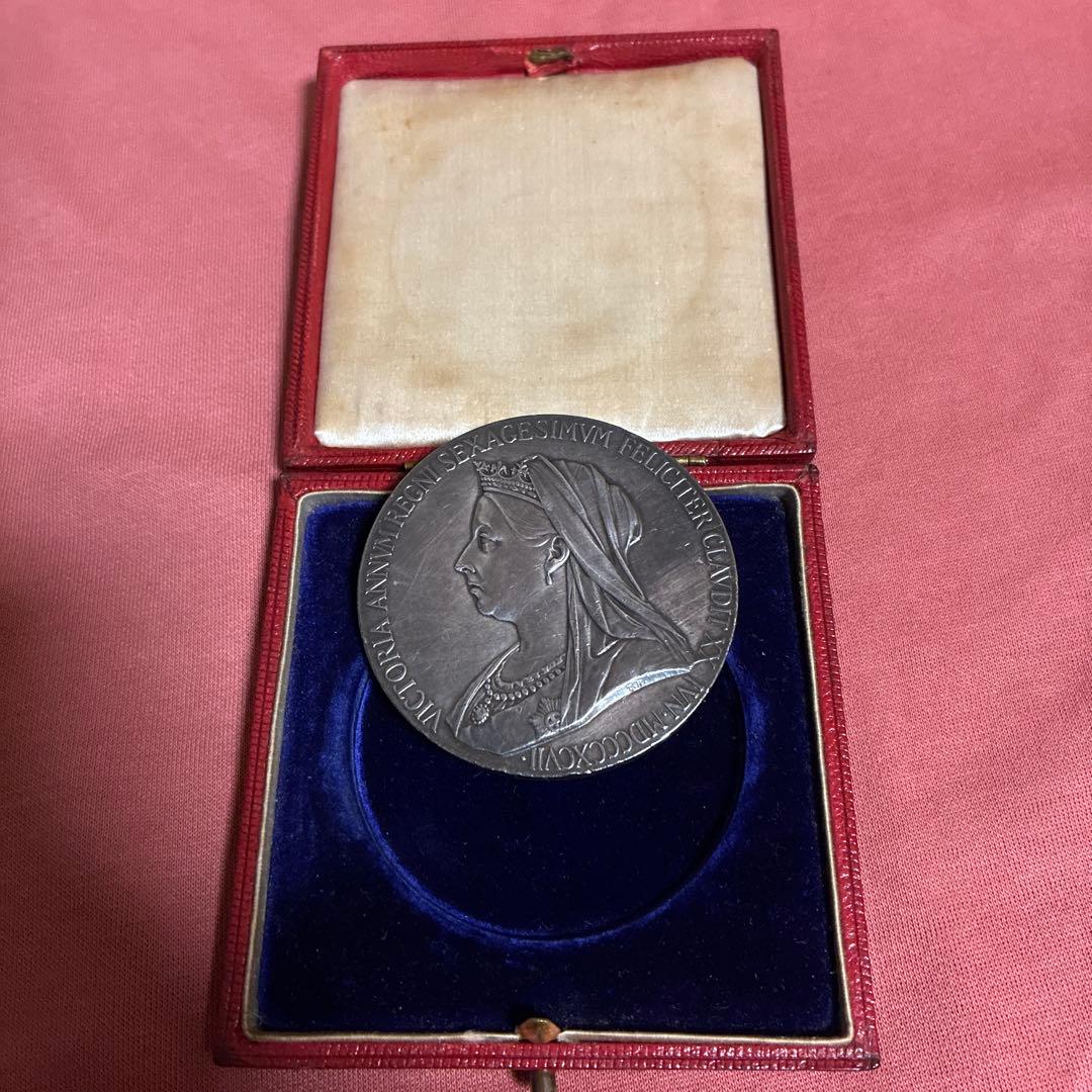 大型 銀メダル 55mm 1897年 ビクトリア ダイヤモンドジュビリー 銀貨