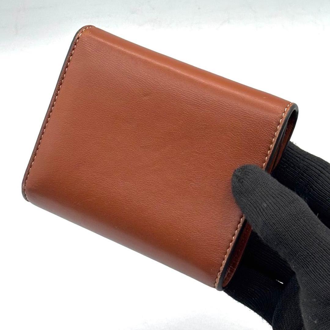 美品 セリーヌ 財布 トリオンフ スモールフラップウォレット ブラウン