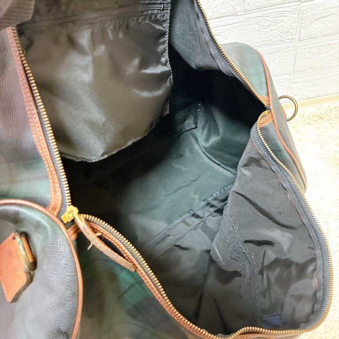 WORLD POLO ボストンバッグ ダークグリーン チェック柄