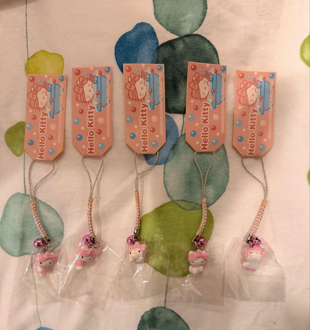d*3様 【新品未開封】ハローキティ バスタイム お風呂 根付 ストラップ 5点