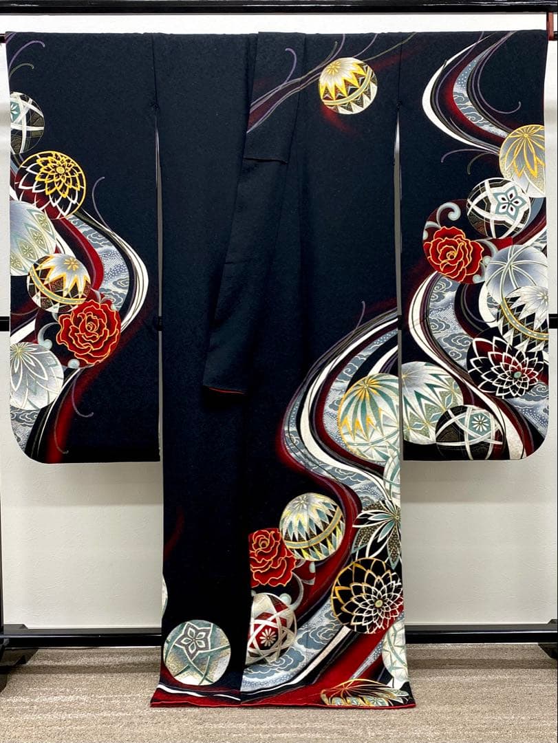 振袖 豪華 銀通し 刺繍 金彩 グリッター箔 紋意匠 身丈170cm