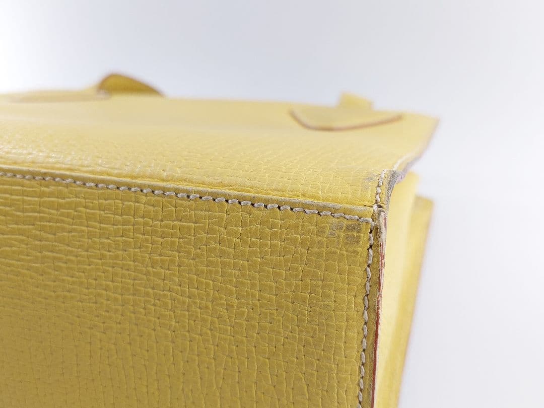 ヴィンテージ ロエベ LOEWE イエロー ハンドバッグ 現状品