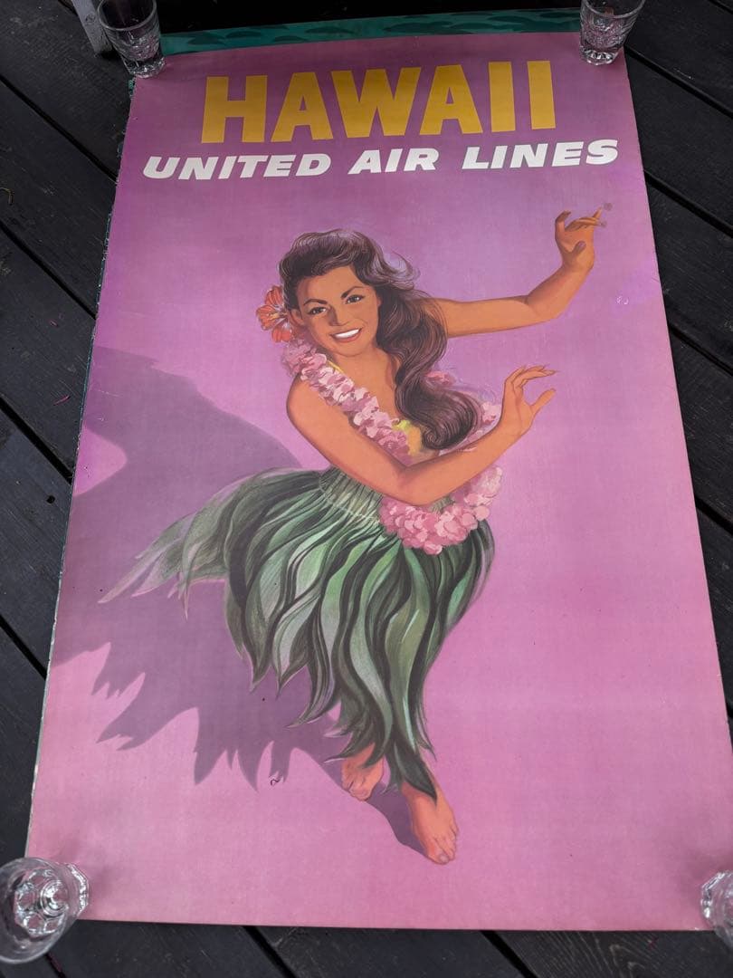 HAWAII UNITED AIR LINES ポスター 60s
