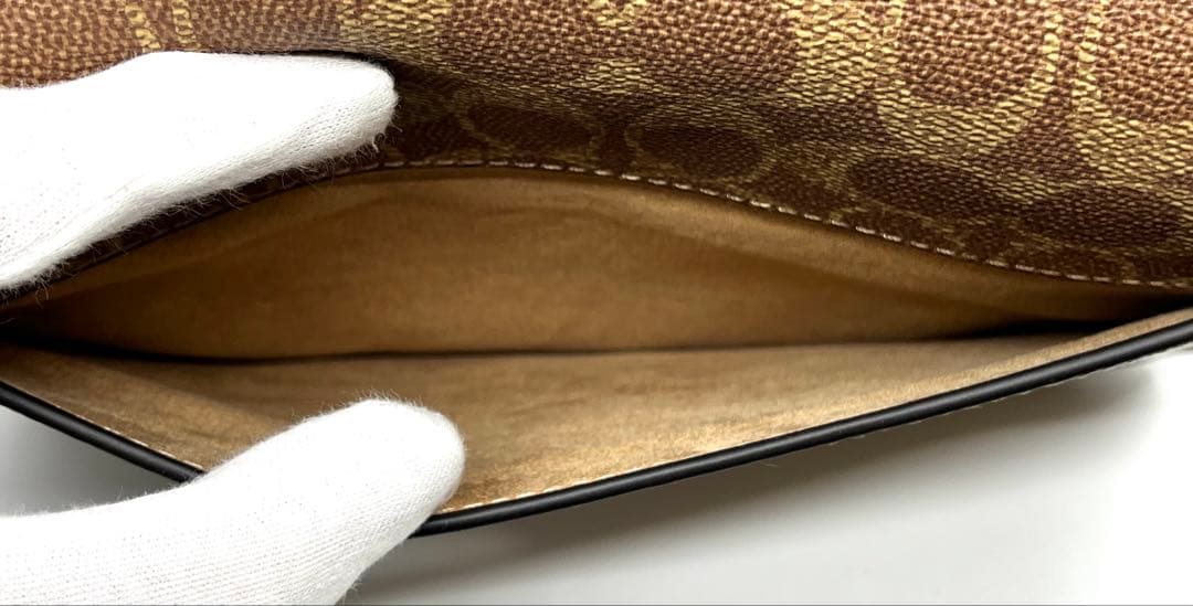 【新品・未使用】COACH フラップ ショルダーバッグ ブラウン シグネチャー