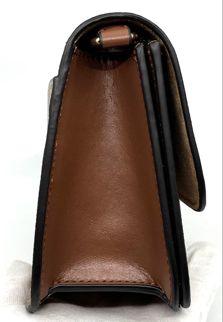 【新品・未使用】COACH フラップ ショルダーバッグ ブラウン シグネチャー