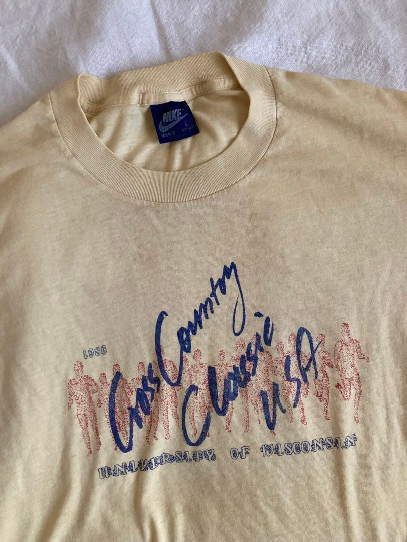 80s NIKE ナイキ ヴィンテージ イエロー マラソンT アメリカ製 L