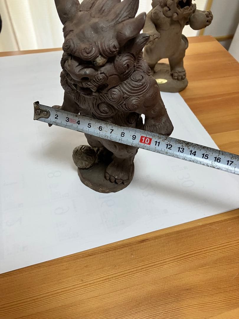 琉球　沖縄　壺屋焼　立ちシーサー二体　ヤチムン　やちむん