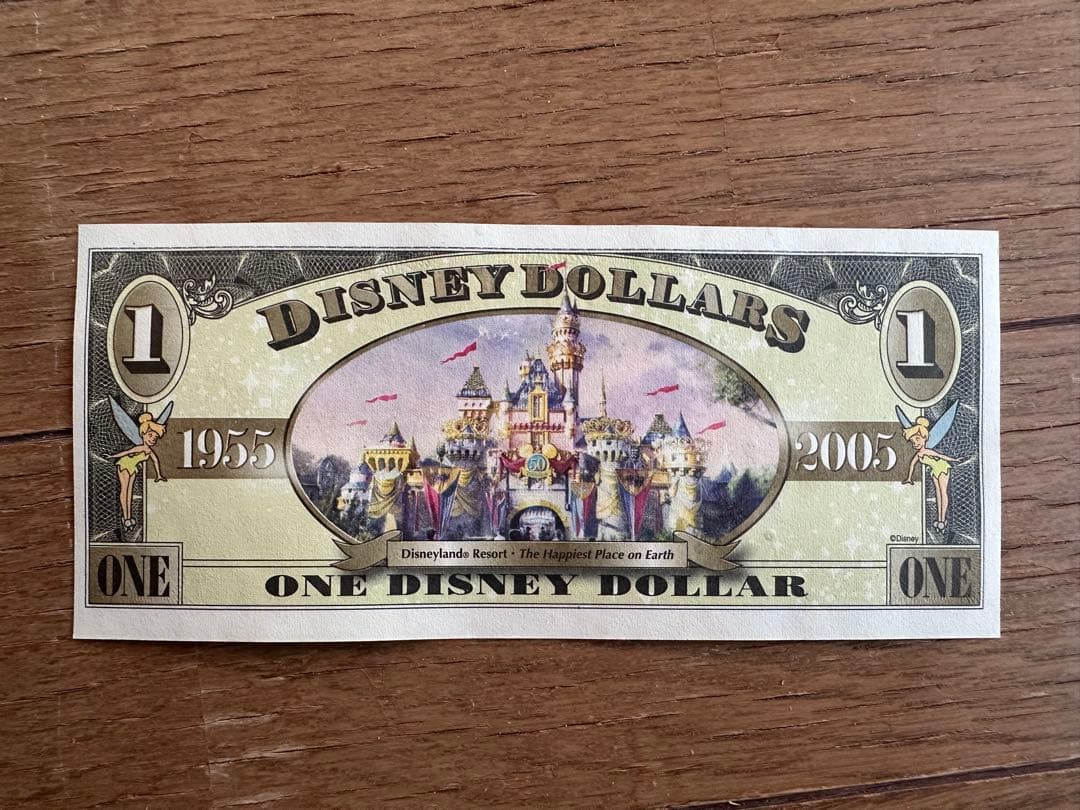 ディズニーダラー　カリフォルニア50周年記念紙幣4枚セット　5ドル札×2枚