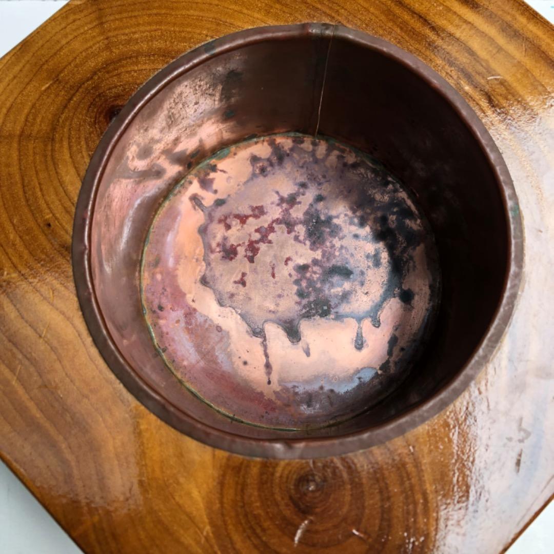 古民具　卓上火鉢　木製 八角形 小型　茶道