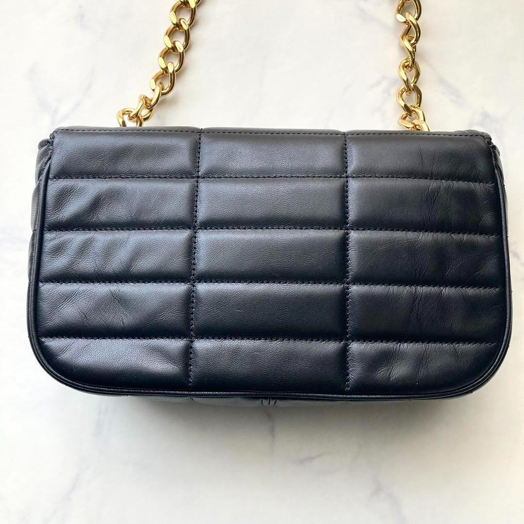 極美品 セリーヌ マトラッセ モノクローム チェーン ショルダーバッグ