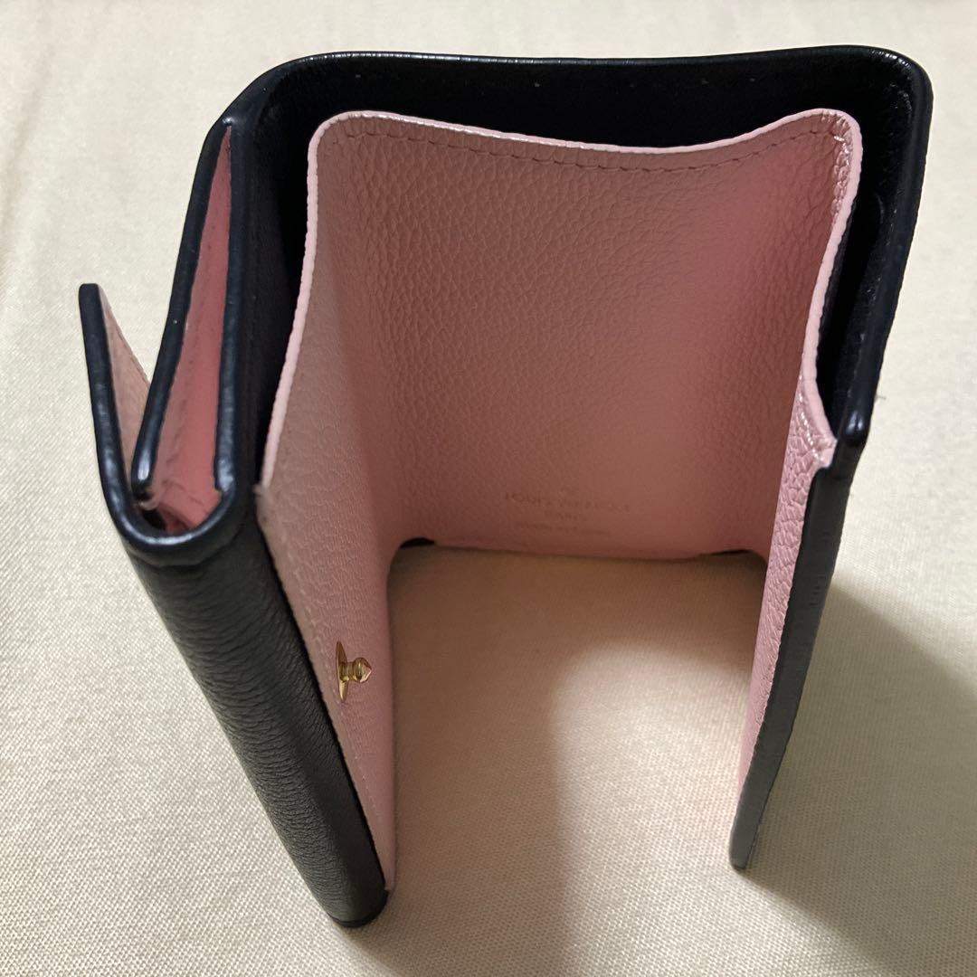 LOUIS VUITTON ポルトフォイユ ロックミニ ベージュ ブラック