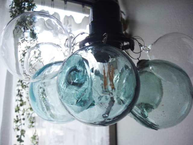 シーリングカバーつき浮雲ラムネヴィンテージガラスランプアンティークレトロ