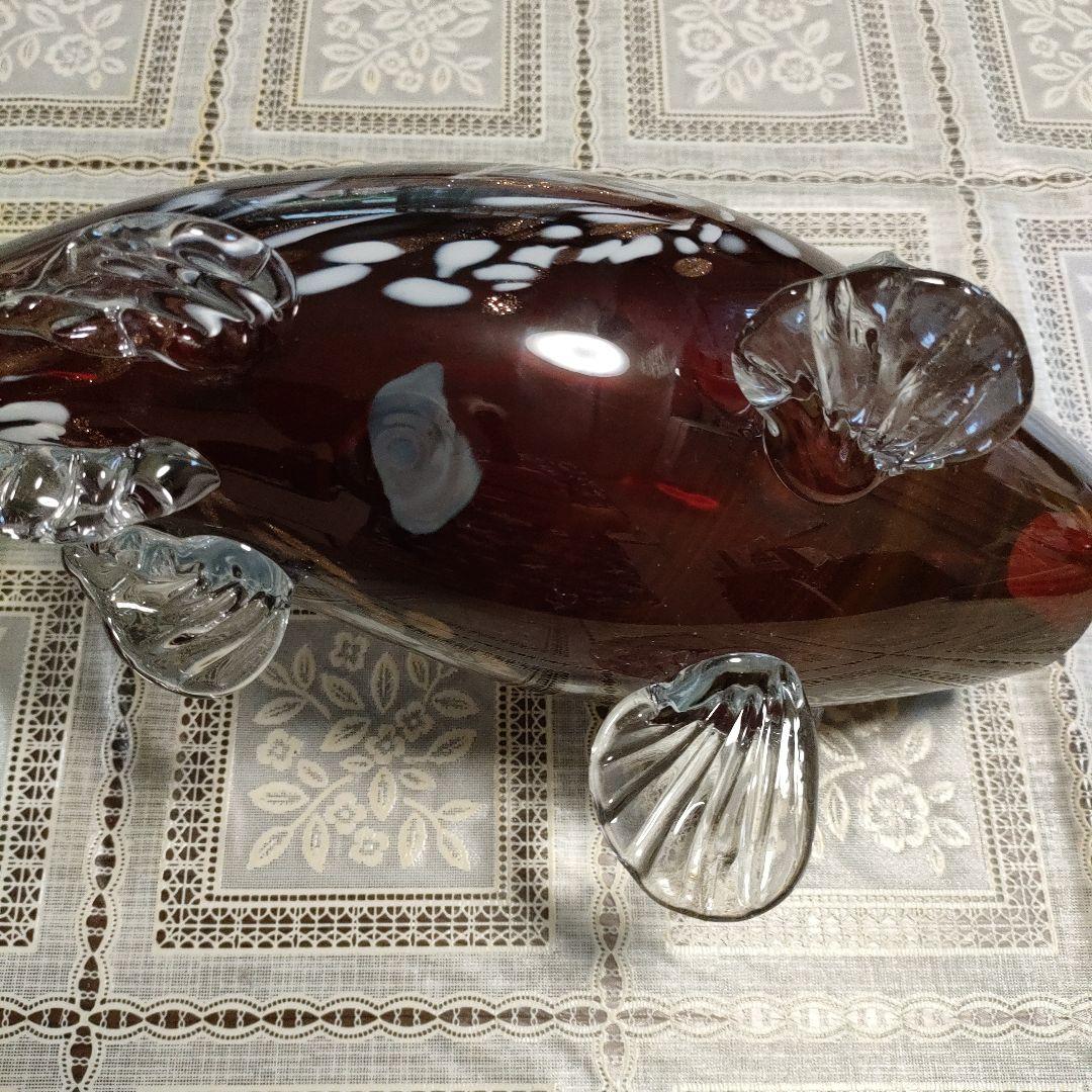 \"未使用\"　小樽北一硝子製『錦鯉』金箔