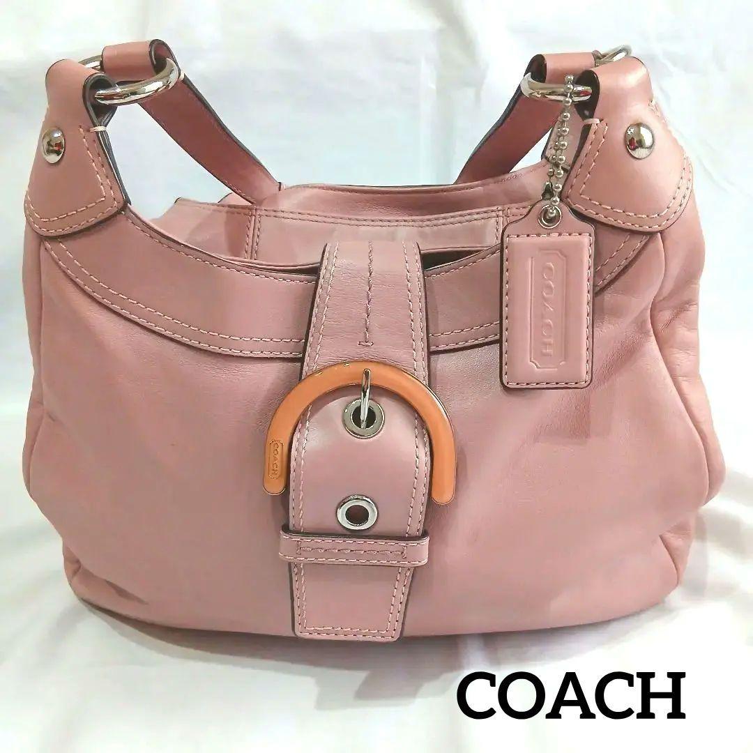 希少　コーチ　ハンド　ショルダーバッグ　ソーホー　レザー　ホーボーピンクy2k