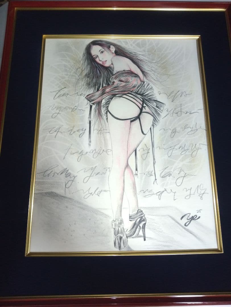 裸婦、美人画、６号、しなりS、山本英二、真作、肉筆、高級額縁、高塚省吾、森本草介