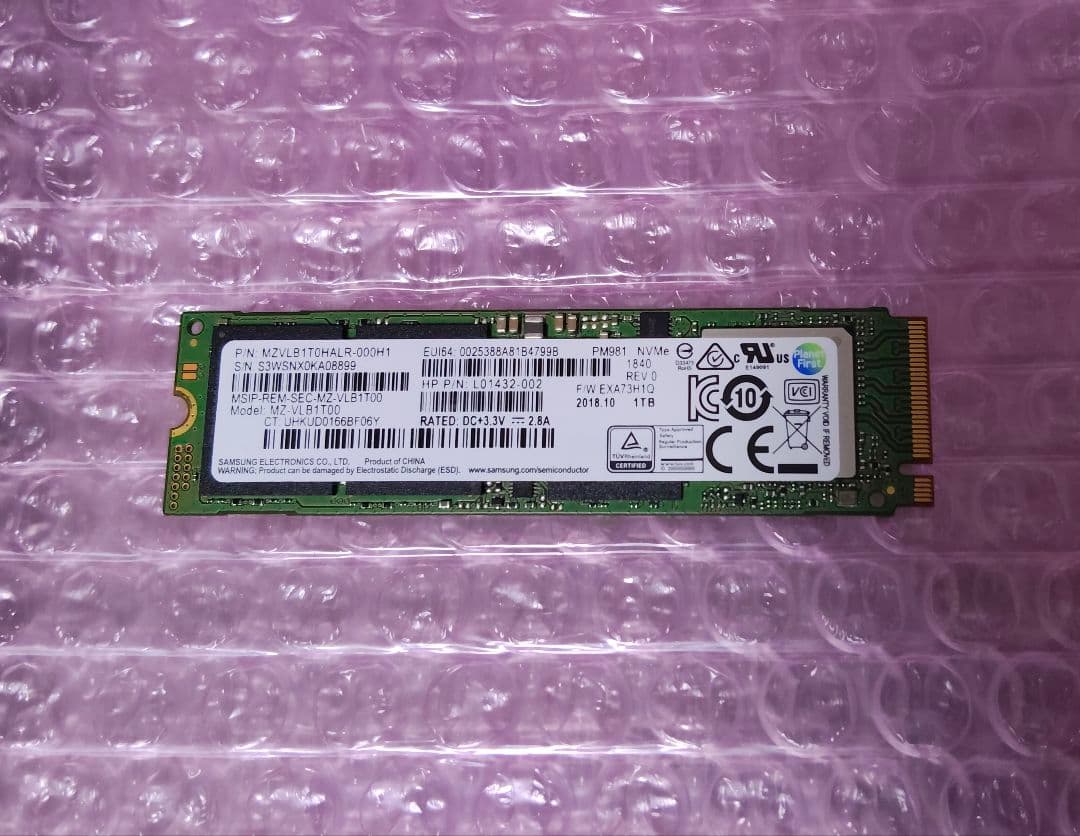SAMSUNG PM981 NVMe m.2 2280 SSD 1TB★11