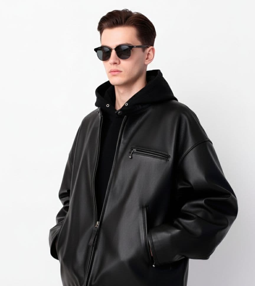 モンキータイムオーバーサイズレザーライダースジャケット本革メゾンスペシャル好きに