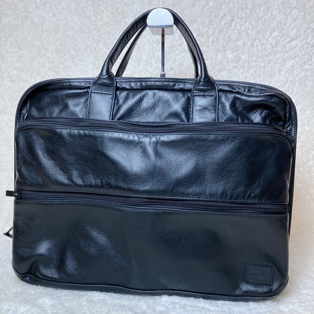 【定価10万】PORTER ポーター タイム 2way レザー ビジネスバッグ