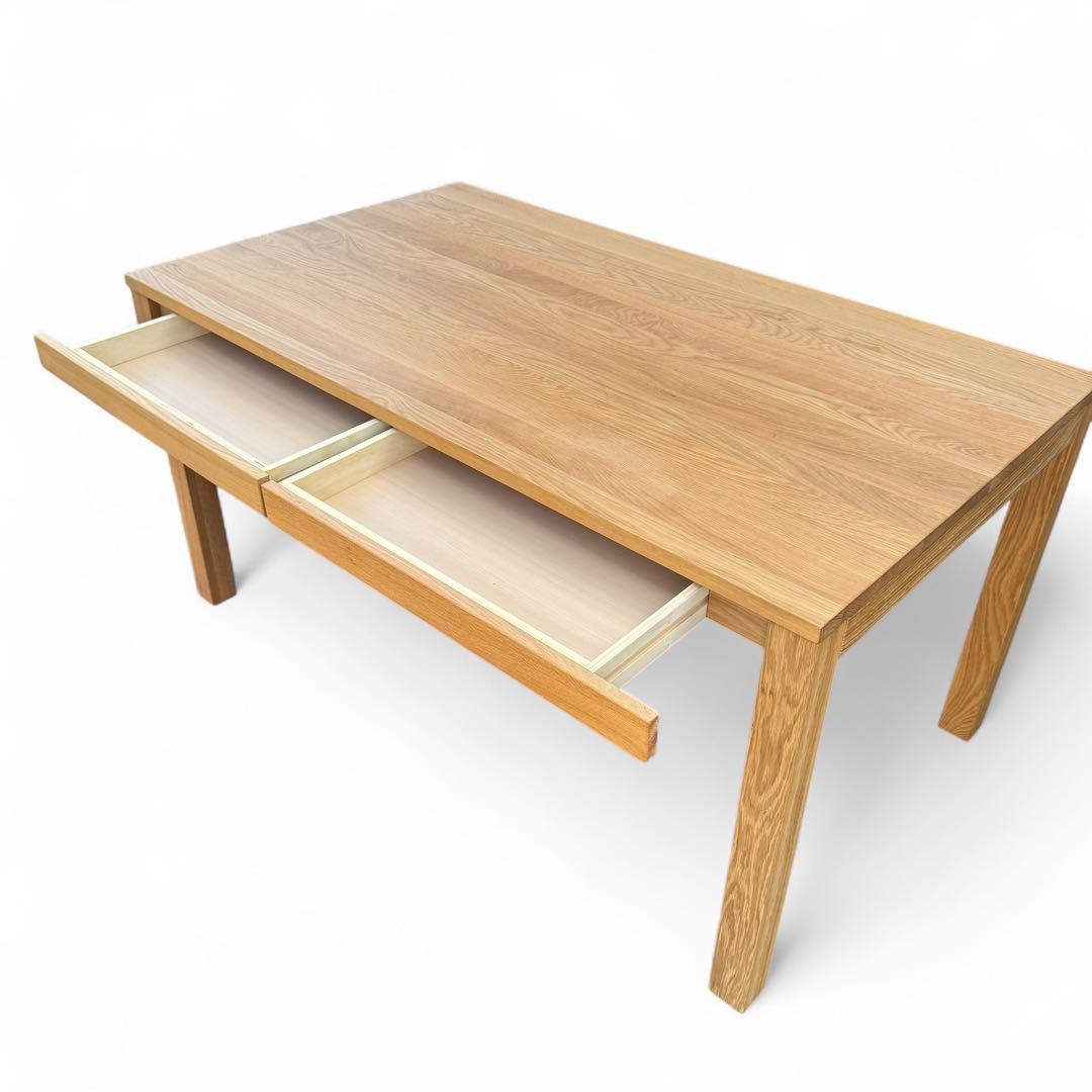 【美品】無印良品 MUJI 140cm ダイニングテーブル 引出付 2021年