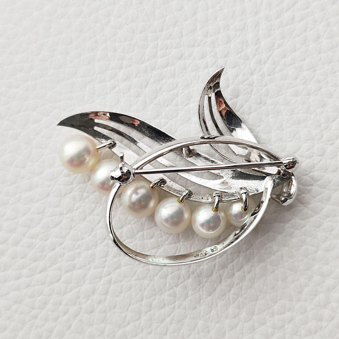 ミキモト　ブローチ　あこや真珠　パール　6粒　5.5〜7.0mm　MS刻印