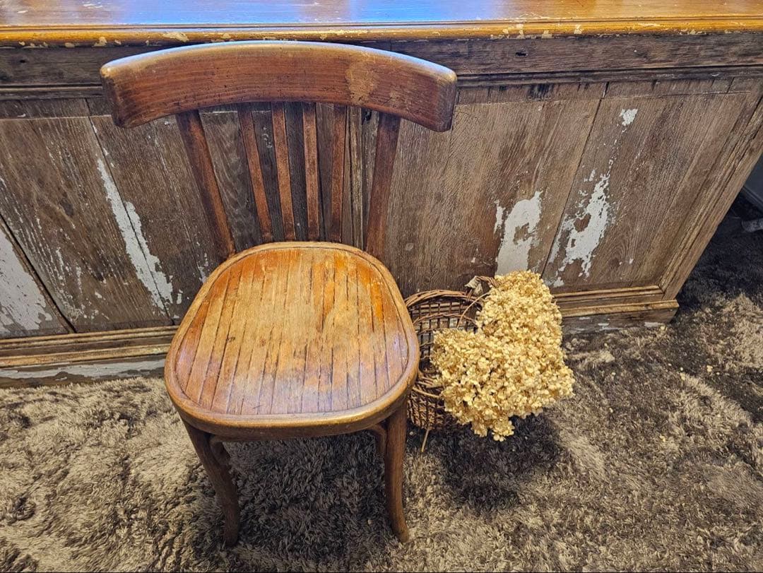 フランス　アンティーク　カフェチェアＢ　【送料込み】